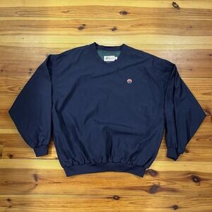 Vintage Elements Haley Windbreaker Pullover Mens XL V Neck Blue PEPSI